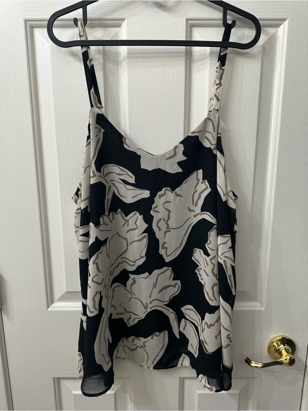 Torrid Sophie Top Black Cream Brown Floral Print Spaghetti Strap Camisole 0X